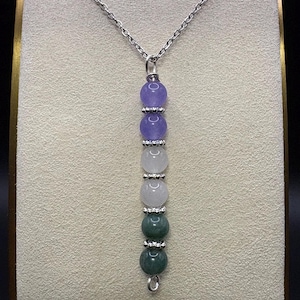 Genderqueer Pride Flag Beaded Pendant Necklace