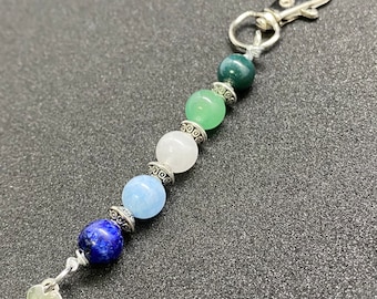 MLM Flag Beaded Gemstone Keychain