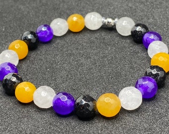 Nonbinary Pride Flag Beaded Gemstone Bracelet