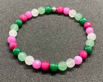 Abrosexual Pride Flag Beaded Gemstone Bracelet