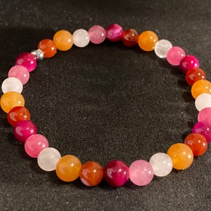 Lesbian Pride Flag Beaded Gemstone Bracelet afbeelding 2