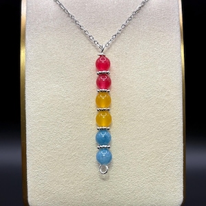 Pansexual Pride Flag Beaded Pendant Necklace