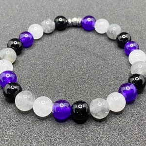 Asexual Pride Flag Beaded Gemstone Bracelet