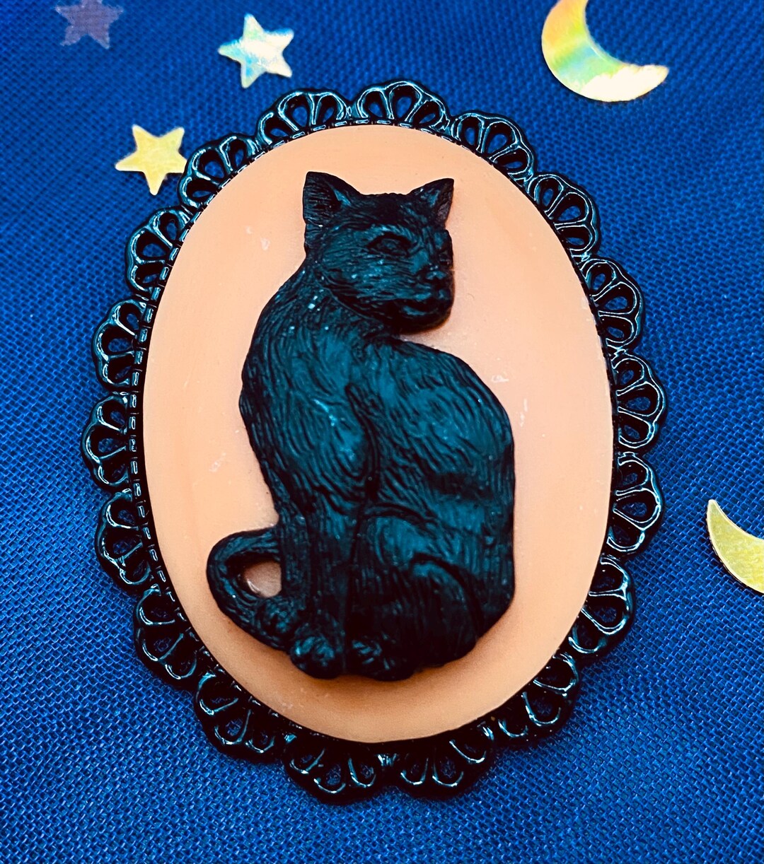 Orange and Black Cat Cameo Brooch - Etsy