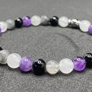 Asexual Pride Flag Beaded Gemstone Bracelet