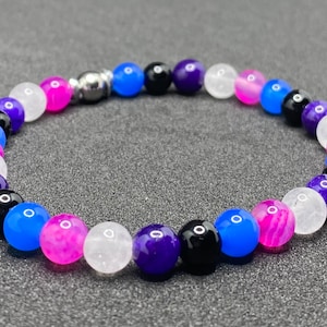 Genderfluid Pride Flag Beaded Gemstone Bracelet