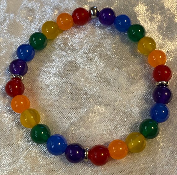 Rainbow Pride Flag Beaded Bracelet