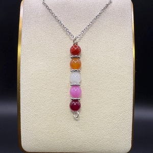 Lesbian Pride Flag Beaded Pendant Necklace
