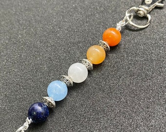 Aroace Pride Flag Beaded Gemstone Keychain