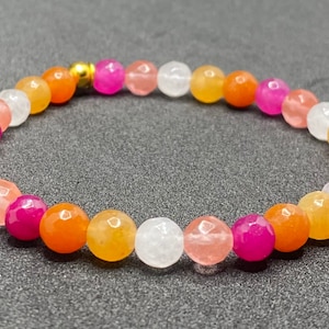 Lesbian Pride Flag Beaded Gemstone Bracelet