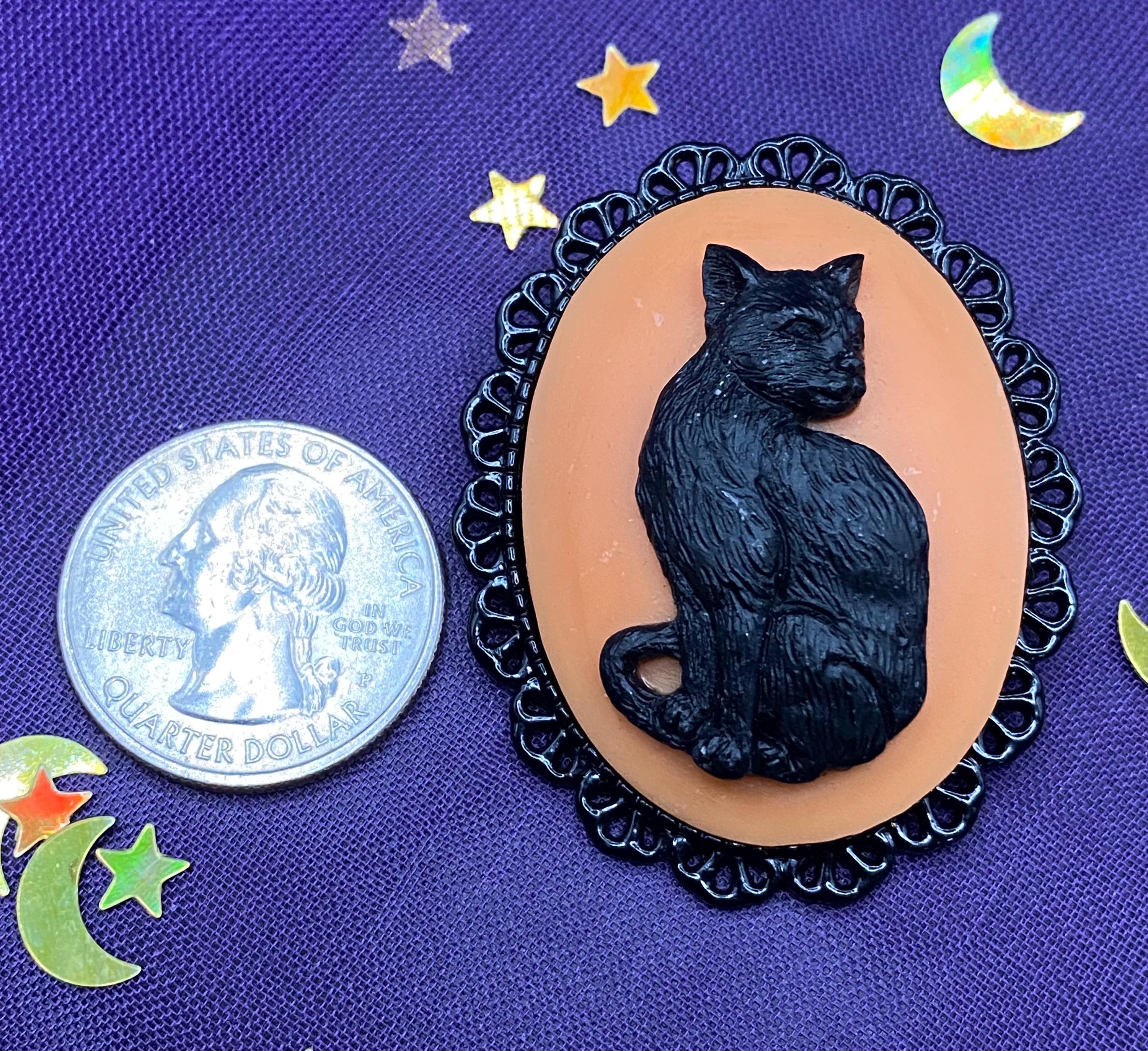 Orange and Black Cat Cameo Brooch - Etsy