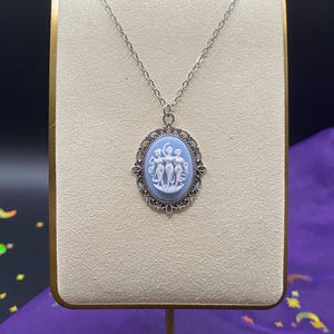Blue and White Three Muses Cameo Necklace