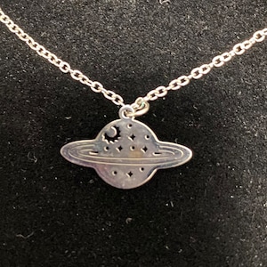Saturn and Stars Charm Necklace