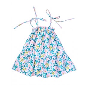 Girls dress, girls sundress, toddler dress, floral girls dress, cotton girls dress, children&#39;s clothing, blue girls dress, kids clothing