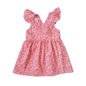 Mädchenkleid, Mädchenkleid, Kinderkleid, blumen Mädchenkleid, Baumwolle Mädchenkleid, Kinderkleidung, rotes Mädchenkleid, Kinderkleidung