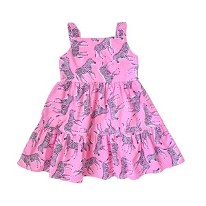 Girls dress, girls sundress, toddler dress, zebra animal dress, cotton girls dress, children&#39;s clothing, pink girls dress, kids clothing