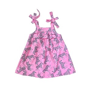 Girls dress, girls sundress, toddler dress, zebra animal dress, cotton girls dress, children&#39;s clothing, pink girls dress, kids clothing