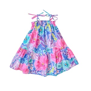 Girls dress, girls sundress, toddler dress, floral girls dress, cotton girls dress, children&#39;s clothing, blue girls dress, kids clothing