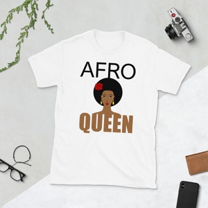 Afro Queen Melanin Kurzärmeliges Unisex-T-Shirt