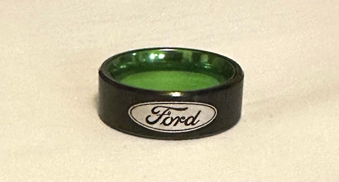 4x4 Truck Titanium Black With Green Inside 8mm Ring - Etsy