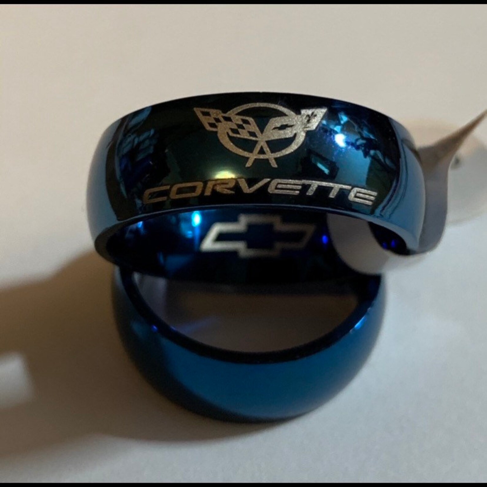 Chevy Corvette Inspired Titanium Ring Size 11. Etsy