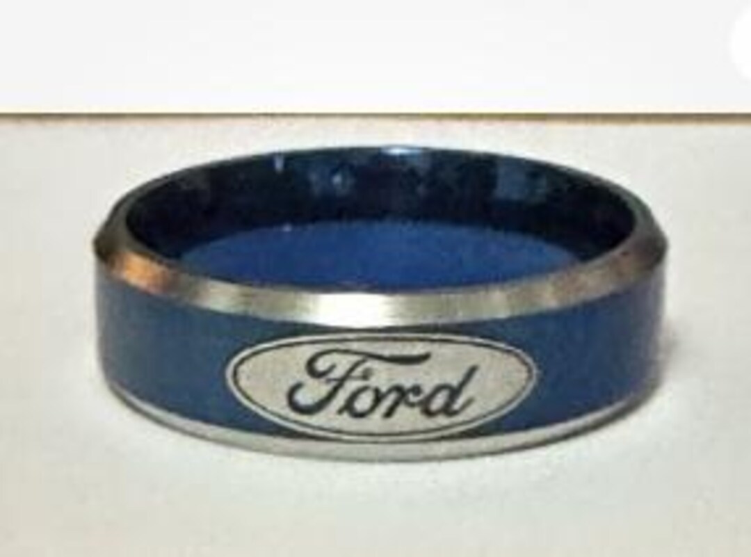 4X4 Truck Blue Titanium 8 Mm Ring. - Etsy