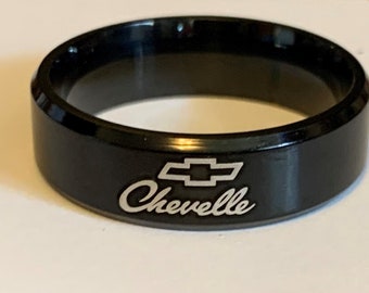 Size 12 Chevy Chevelle Inspired 8MM Titanium ring.