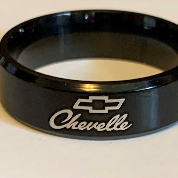 Size 15 Chevy Chevelle Inspired 8MM Titanium ring.