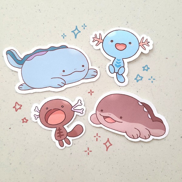 PKMN Paldean Wooper Quagsire Clodsire Stickers