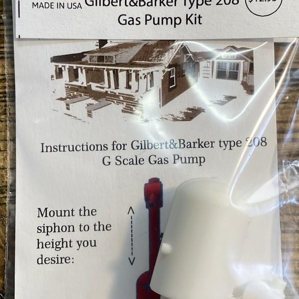 Gilbert & Barker Type 208 G Scale (1:24) Half Scale Gas Pump Craftsman Kit
