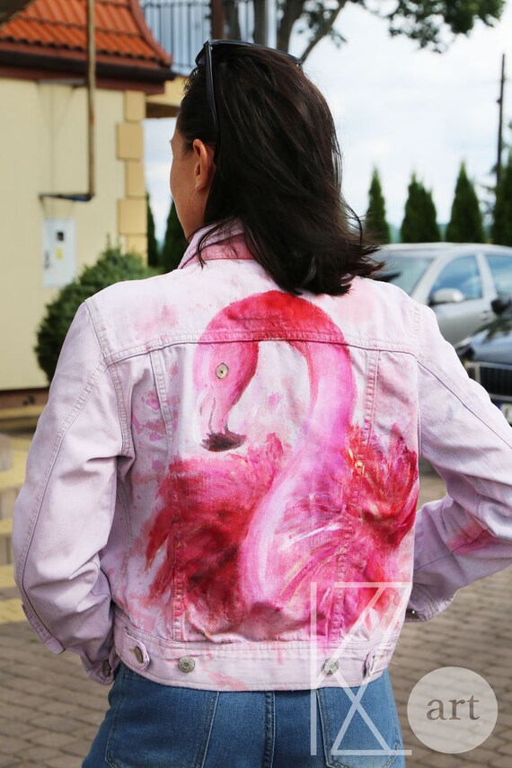 Pink Jacket With Flamingo - Etsy