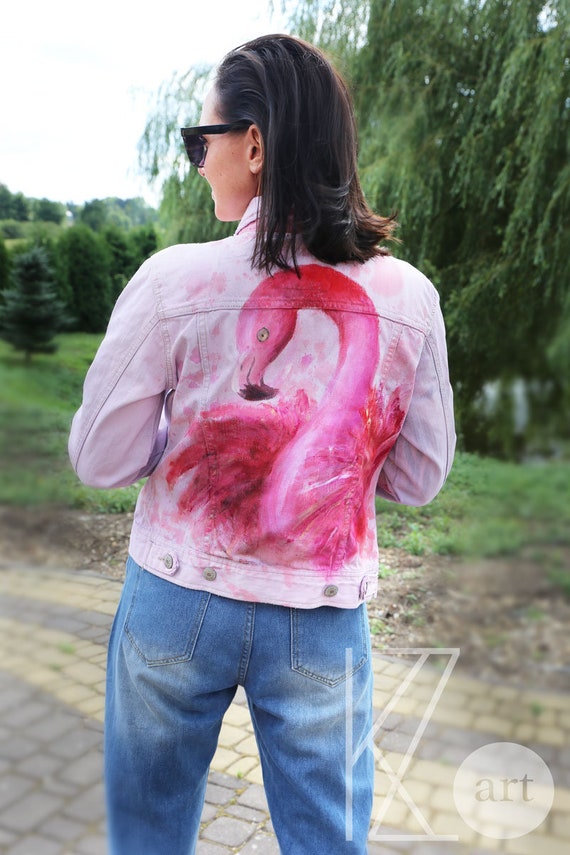 Pink Jacket With Flamingo - Etsy