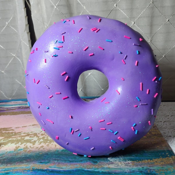 Large Fake Deep Purple Donut, Fake Bake decor, party decor, photo prop, doughnut, faux sweets, wreath embellishment, candyland