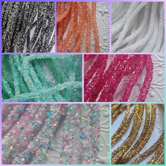 3 Feet Rhinestone Rope, 6mm Rhinestone Tube, Embellishments