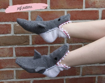 Knitting shark socks PDF pattern | Instant download pattern | English PDF pattern