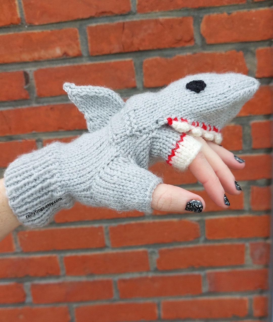 Knitting Shark Gloves PDF Pattern Etsy