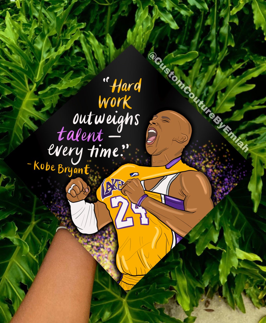 Kobe Bryant Graduation Cap Topper Attachable Pre Made Etsy