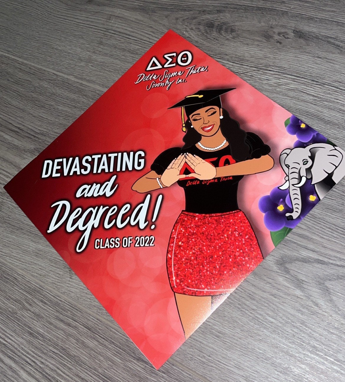 Delta Sigma Theta Sorority, Inc. (DST) PreMade Graduation Cap Topper
