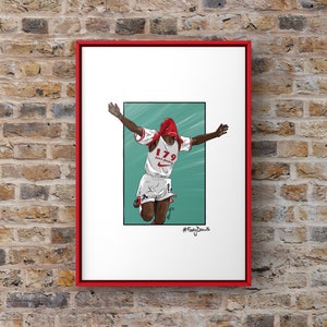 A4 print of Arsenals Ian Wright “Record Breaker”