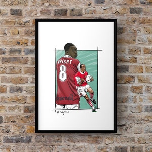 Ian Wright Arsenal Portrait Print