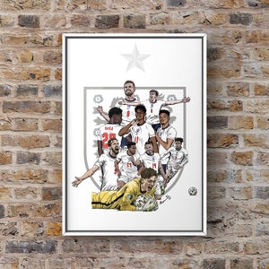 England Euro 2021/22 team A4 print