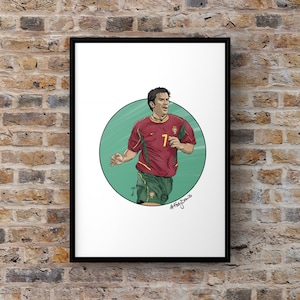 A4 print of Portugal Legend Luis Figo