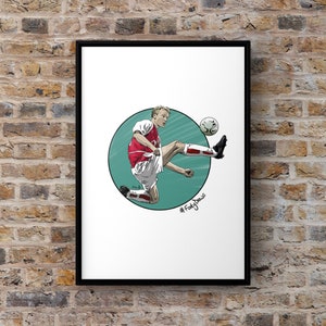 A4 print of Arsenal and Holland Legend Dennis Bergkamp