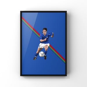 A4 print Roberto Baggio Italia 90