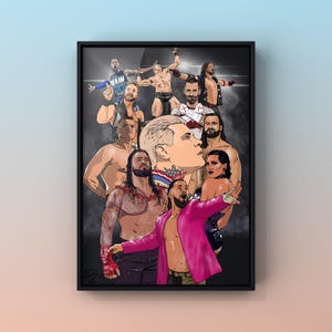 Impression de collage de superstars de la lutte