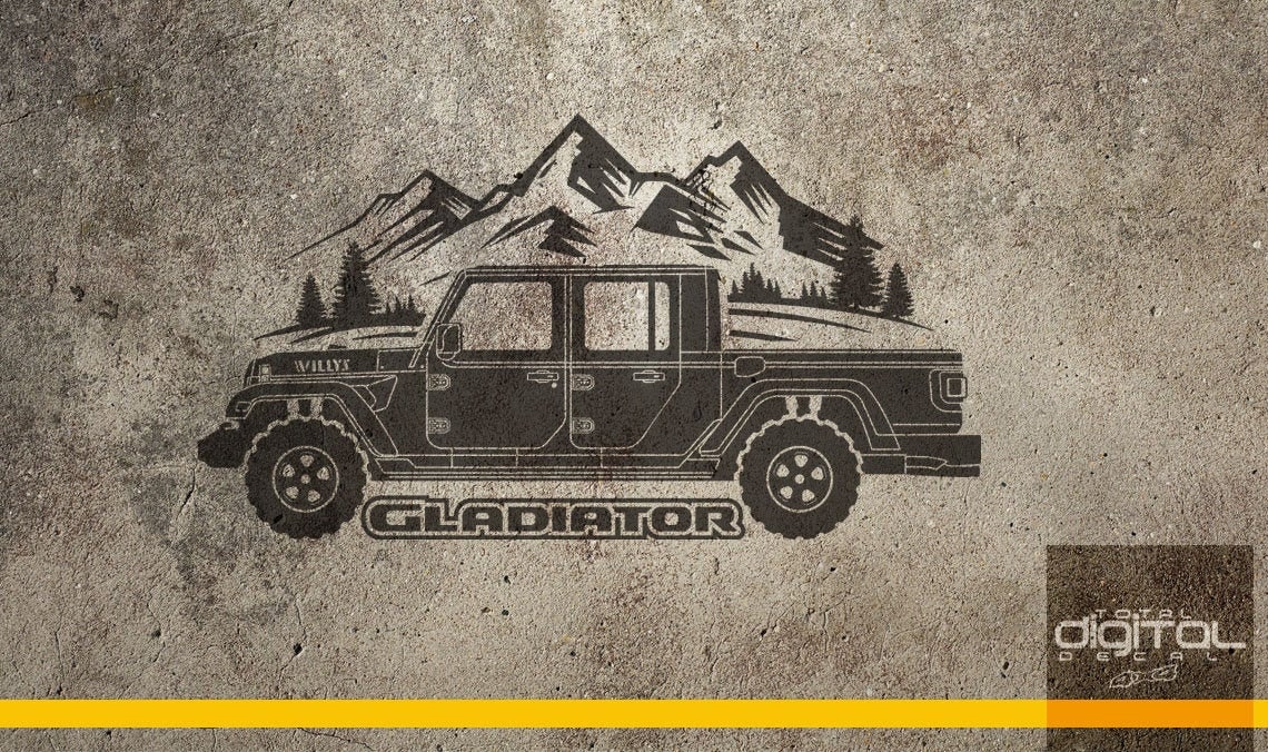 SVG Für Gladiator Jeep Mountain Forest SVG 4x4 Vektor | Etsy