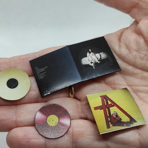 BILLIE ELISH Miniature album set. Scale 1/12. Handmade.