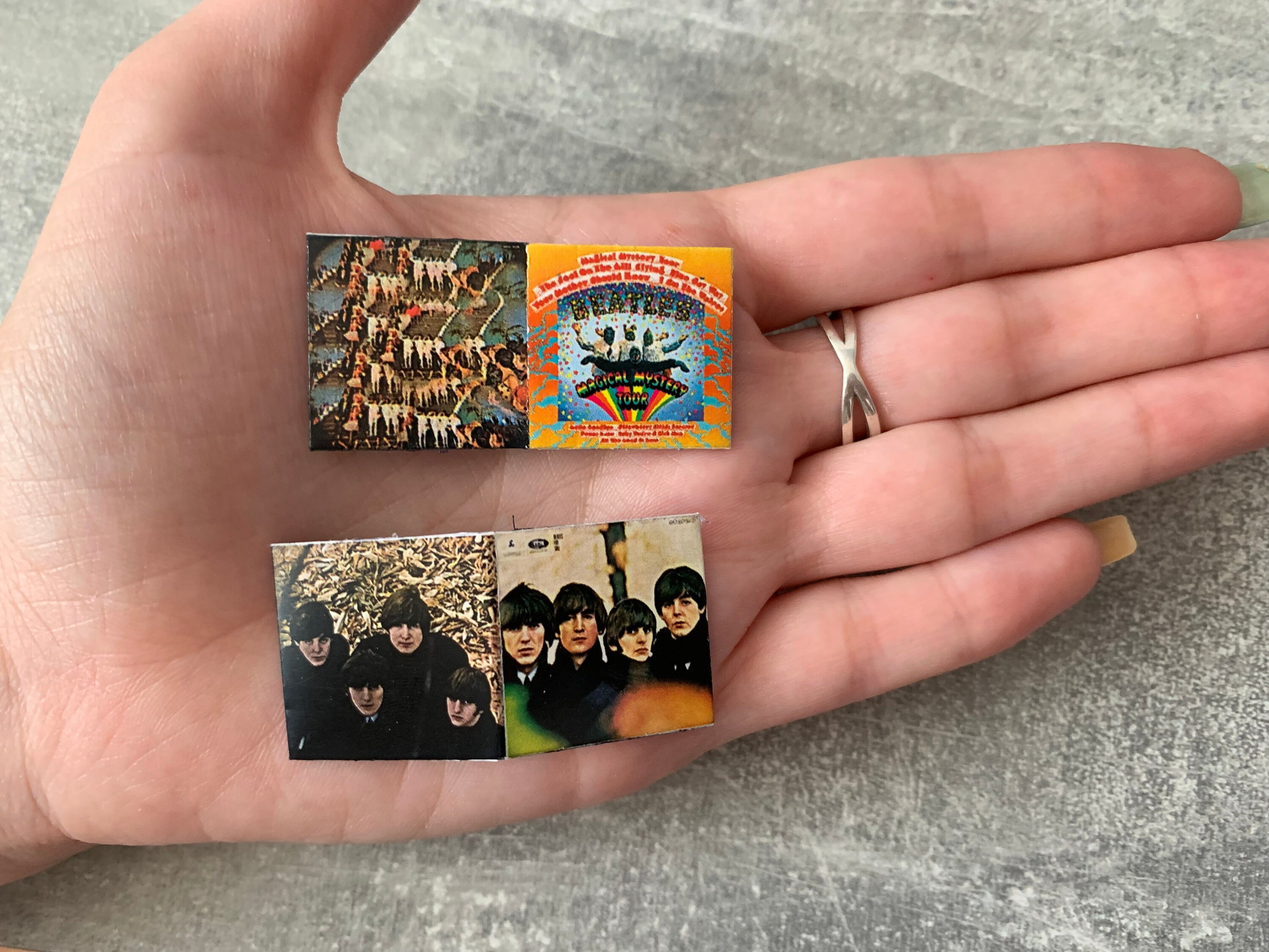 thumbnail image 2 of Miniature Beatles Band Figures – Scale H0 1/87 Or 1/64 – Resin Diecast Model – Vintage Style 2 of 5