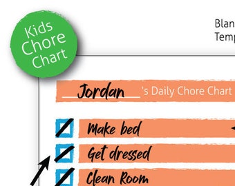 Kids Chore Chart | Weekly Chores | Chore Chart for Kids | Kids Chores | Responsibility Chart | Chore Chart Printable | PDF Instant Download