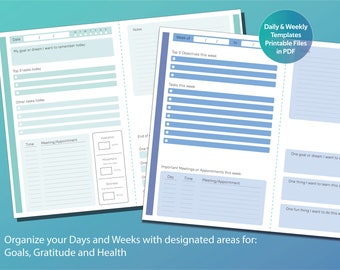 Daily Planner, Undated, Simple, Daily, Weekly, Printable, Digital PDF, Planner, Daily Planner, Weekly Planner, Event Planner, Personal